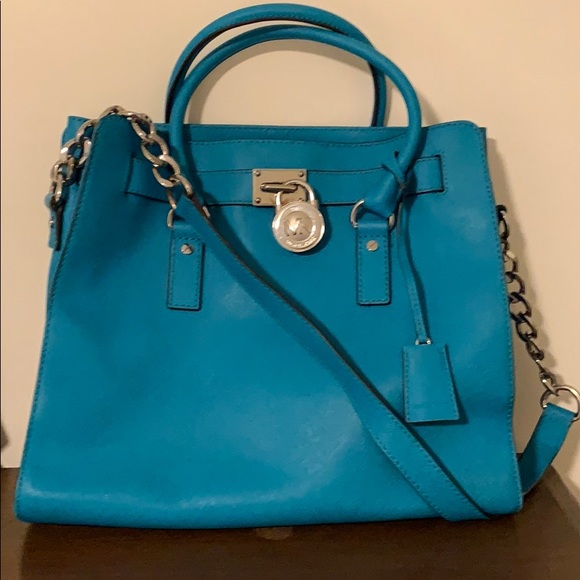 Michael Kors teal/turquoise leather bag - Picture 1 of 5